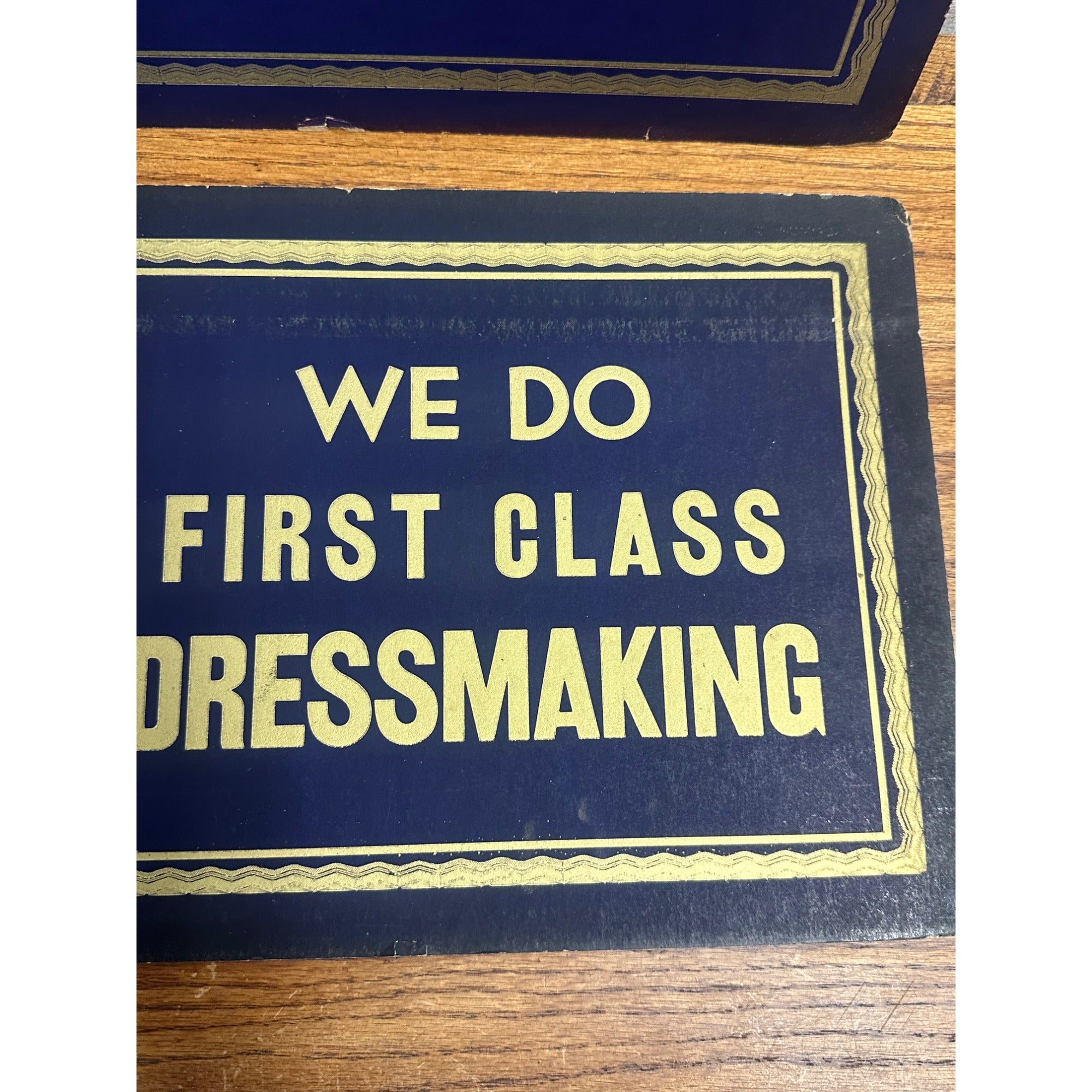 Vintage 1930s Dressmaking Store Display Window Cardboard Signs Lot (2)