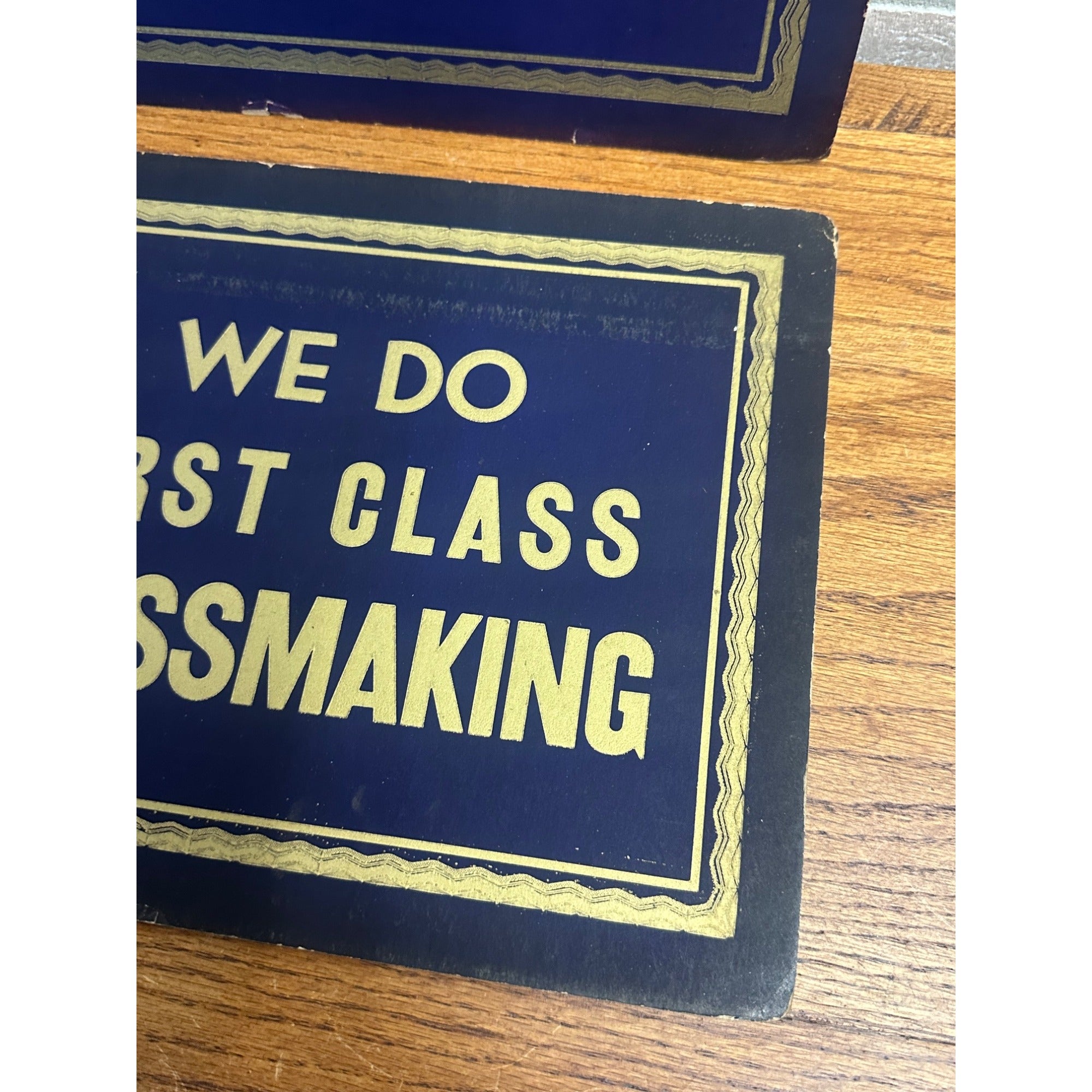 Vintage 1930s Dressmaking Store Display Window Cardboard Signs Lot (2)