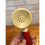 Vintage Telephone Rotary Phone Model D0-8 Victorian Style Brass - Japan - Red