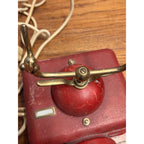 Vintage Telephone Rotary Phone Model D0-8 Victorian Style Brass - Japan - Red