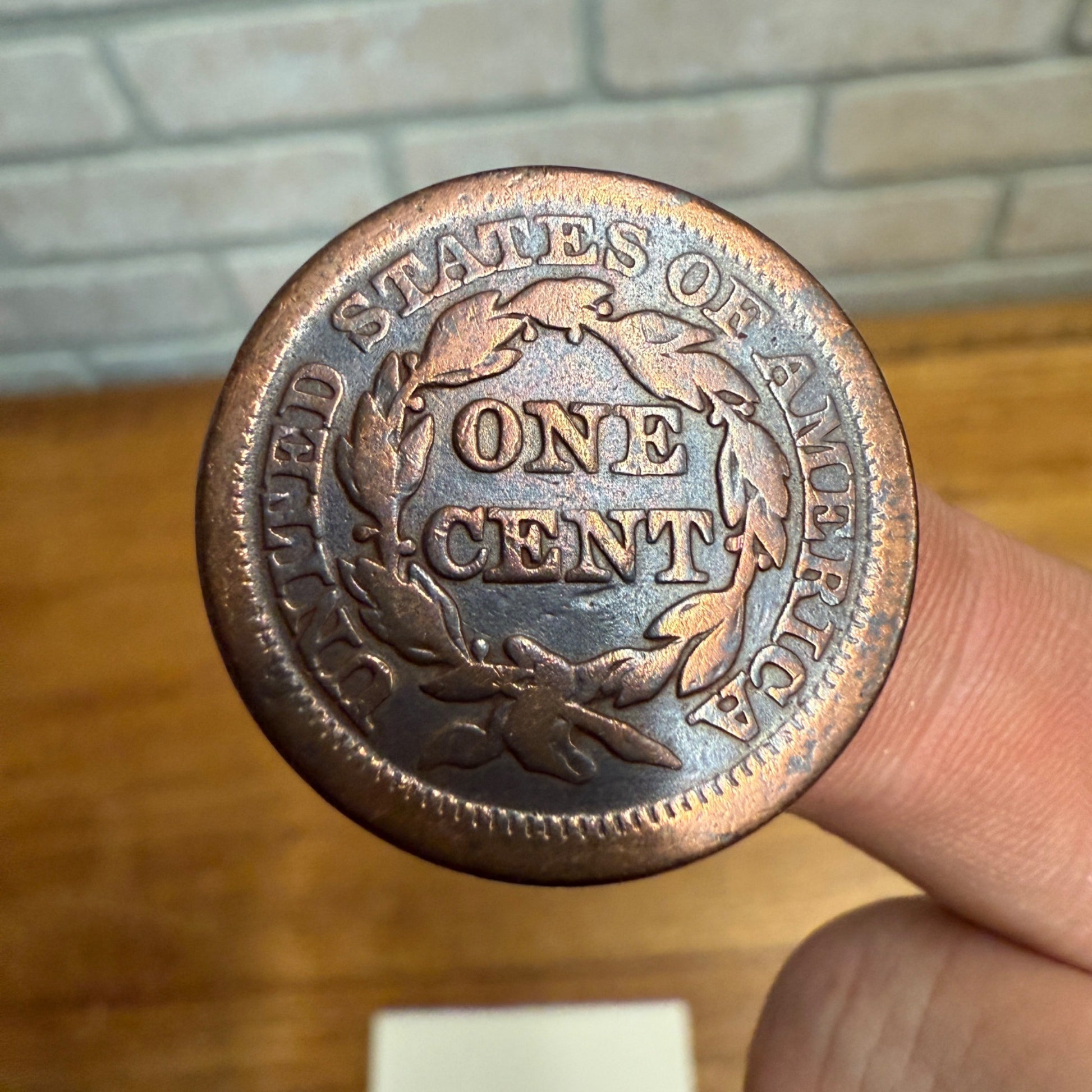 1847 Large Cent United States Penny Coin Cleaned Circulated