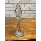 Vintage Madonna Frosted Glass Figurine Statue Heisey Imperial Glass Religious