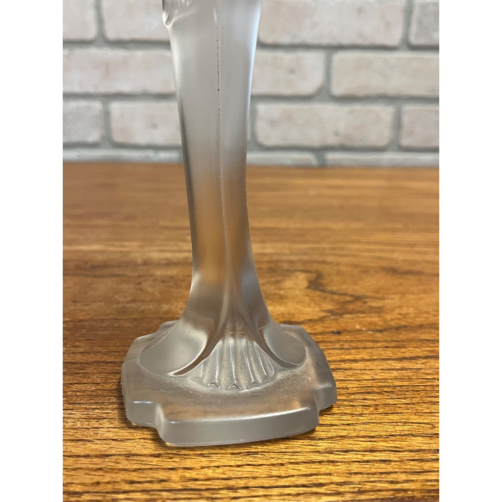 Vintage Madonna Frosted Glass Figurine Statue Heisey Imperial Glass Religious