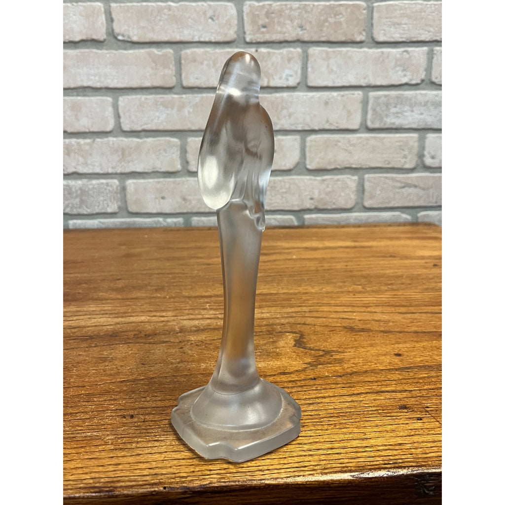 Vintage Madonna Frosted Glass Figurine Statue Heisey Imperial Glass Religious