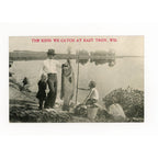 Vintage Exaggerated Postcard Fishing East Troy Wisconsin A.S. Johnson R. Daisy