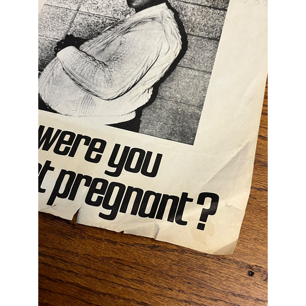 Vintage 70s Propaganda Poster Contraception Pregnant Man Family Planning