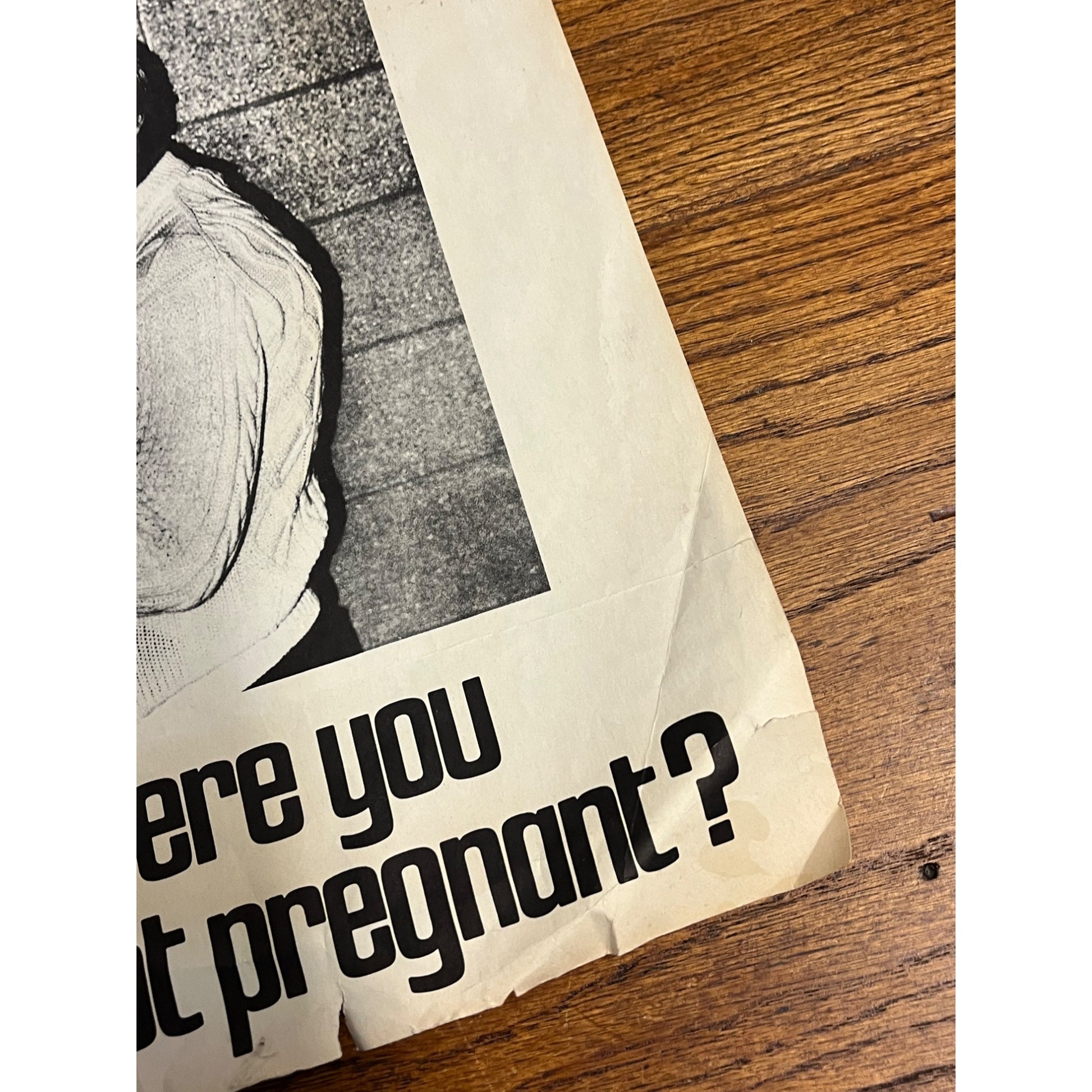 Vintage 70s Propaganda Poster Contraception Pregnant Man Family Planning