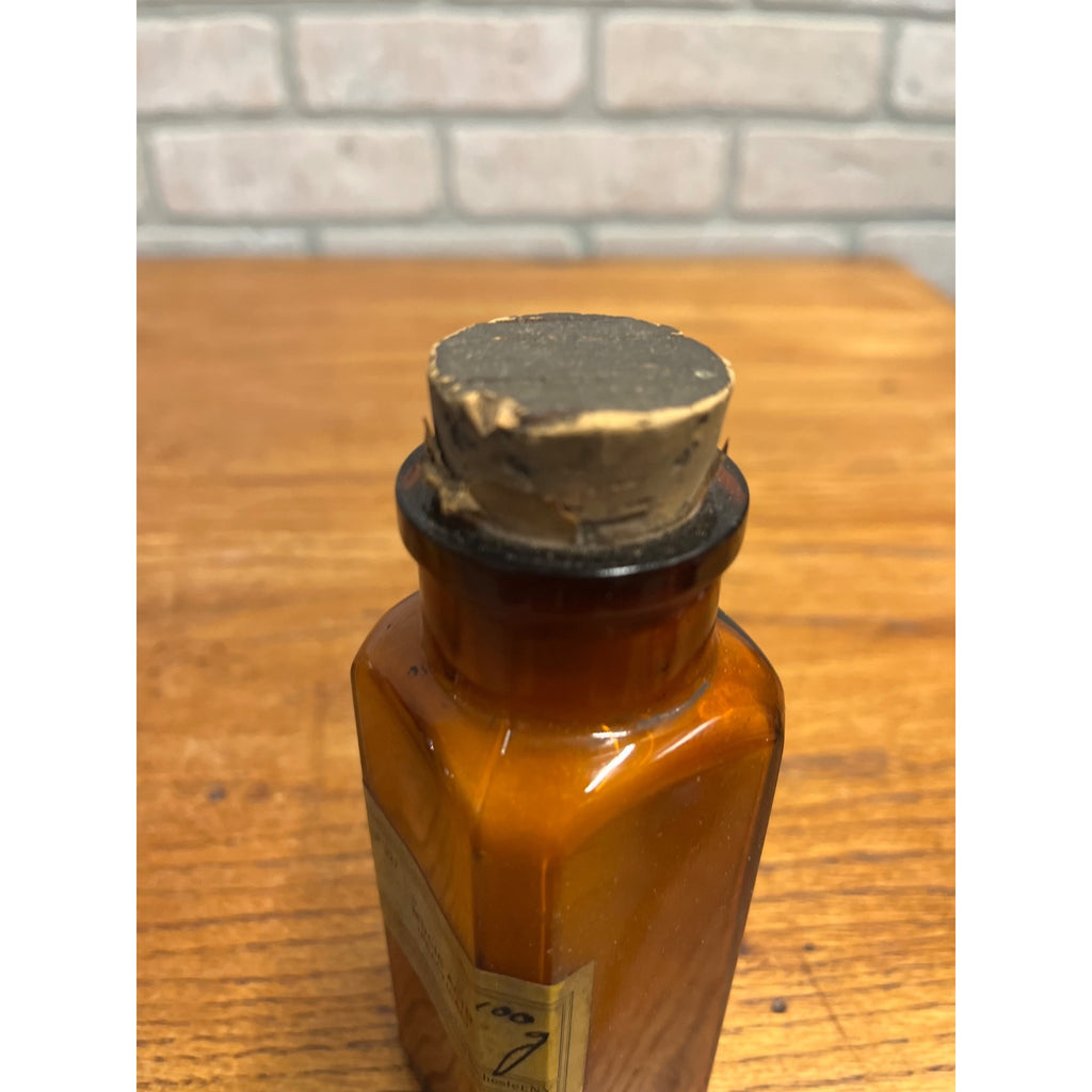 Antique 1900s Mucic Acid Eastman Kodak Apothecary Amber Glass Bottle w/ Label