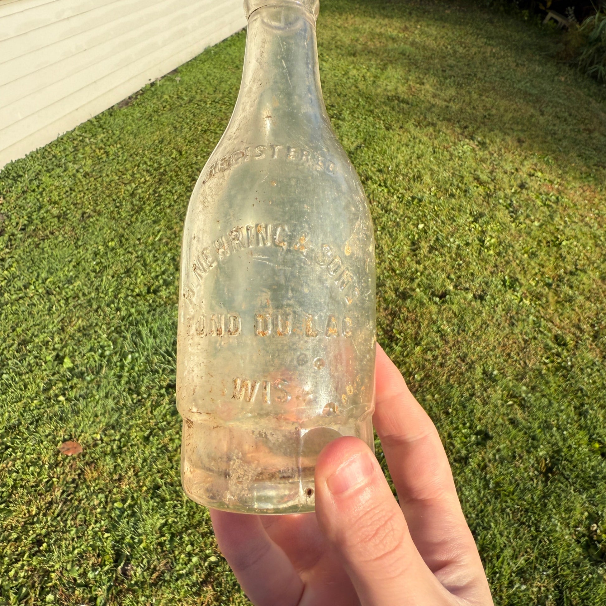 Vintage H. Nehring & Sons Fond du Lac Wisconsin Wis Soda Bottle Octagon base
