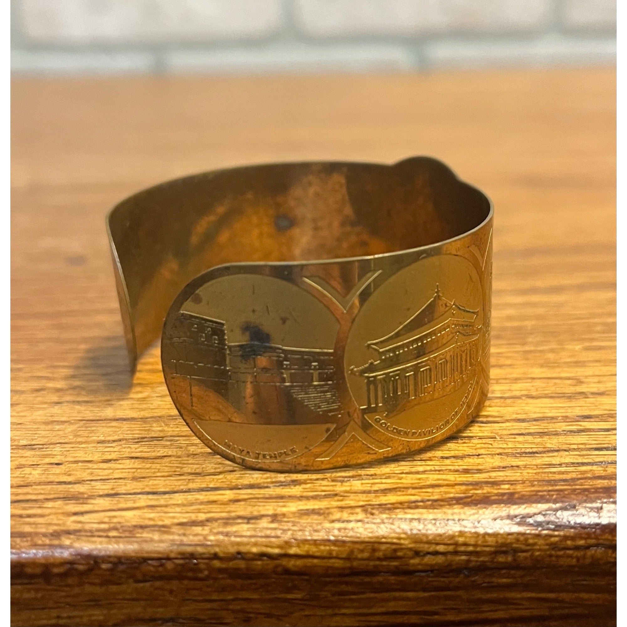 Vintage 1933 Chicago World's Fair Brass Cuff Bracelet Century of Progress