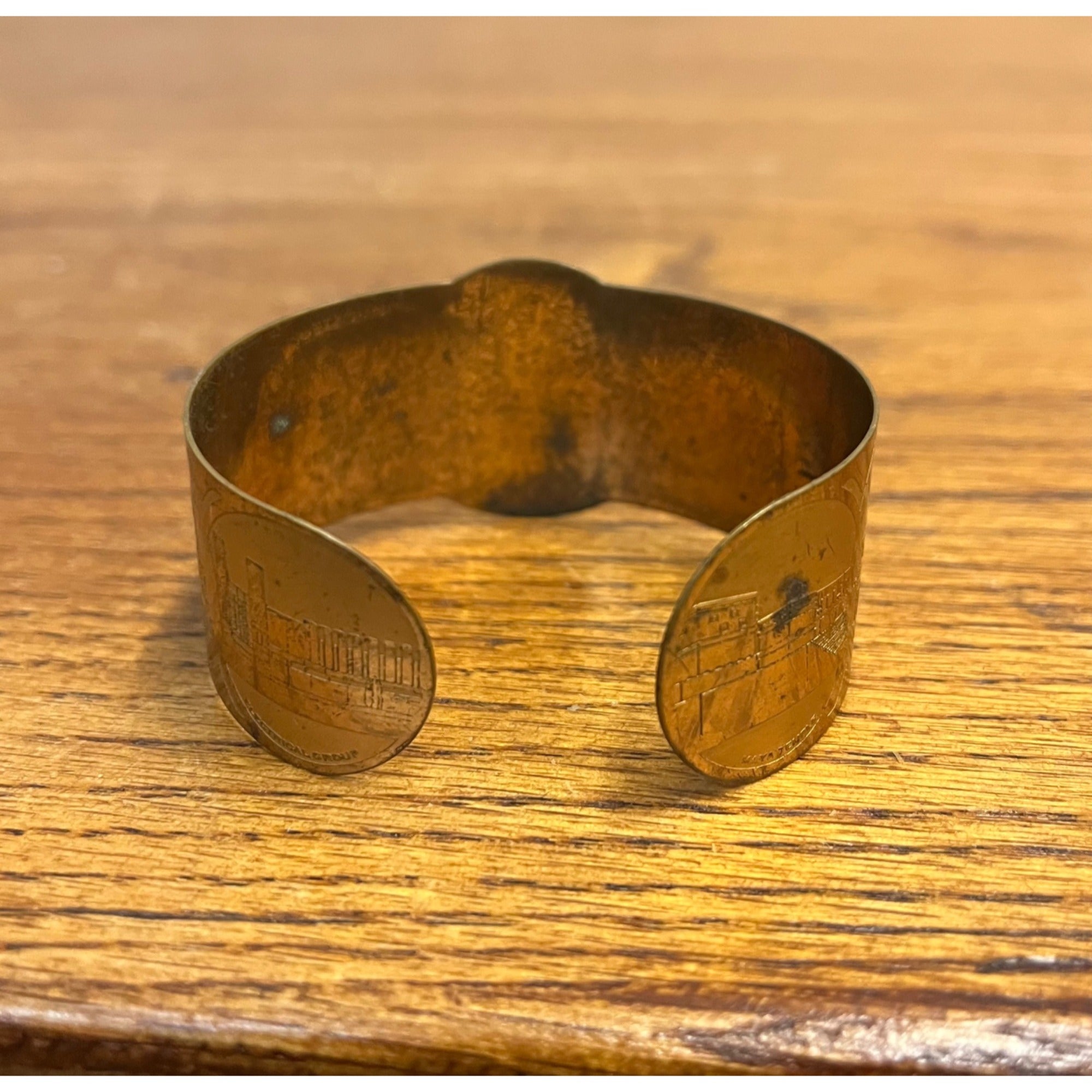 Vintage 1933 Chicago World's Fair Brass Cuff Bracelet Century of Progress