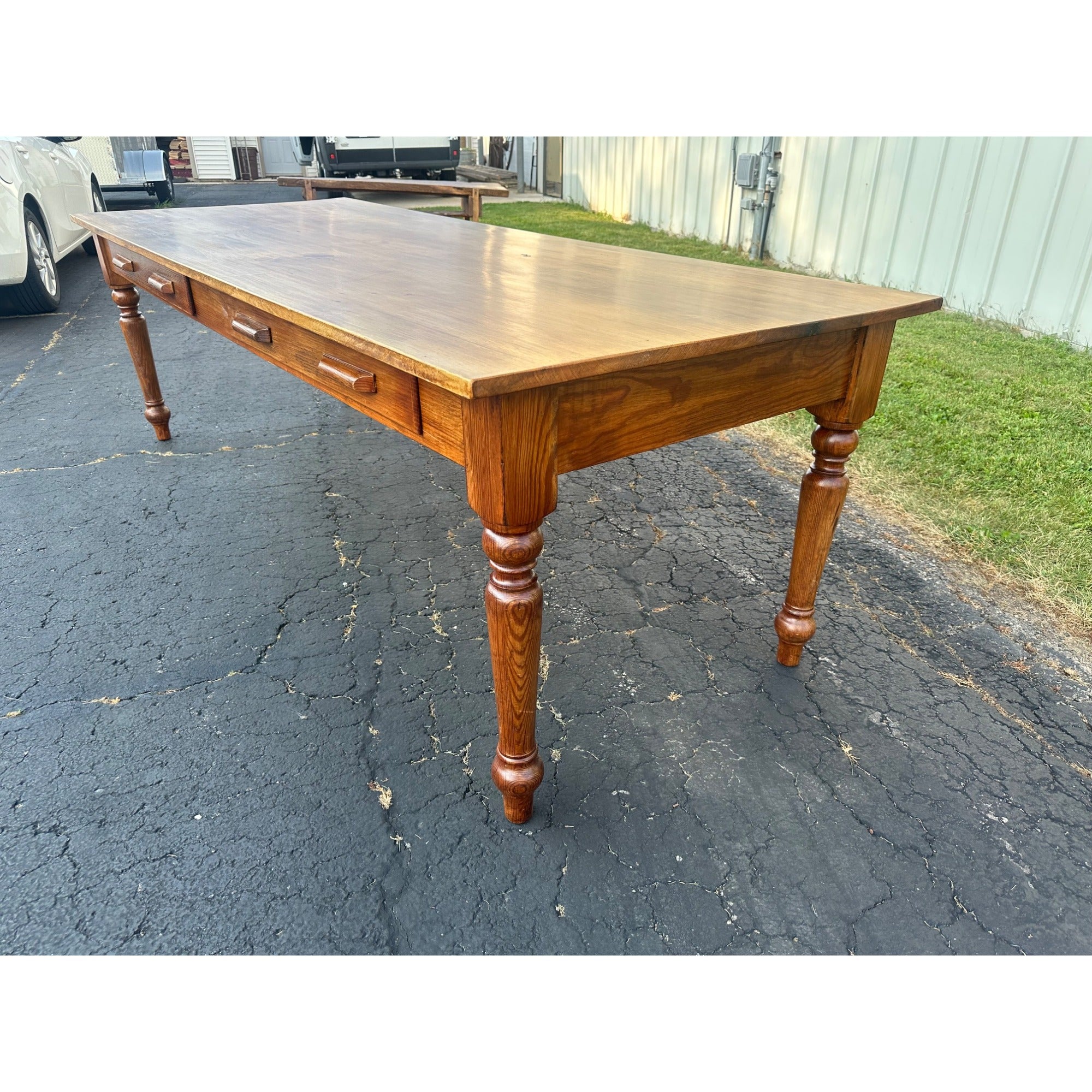 Antique Primitive Style Wooden Farmhouse Table