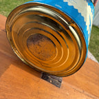 Vintage Frigid Fruits 10 lb. Blue And White Tin Can With Lid Detroit Michigan