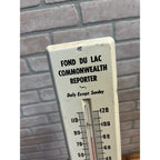 Vintage Fond du Lac Commonwealth Reporters Newspaper Advertising Thermometer