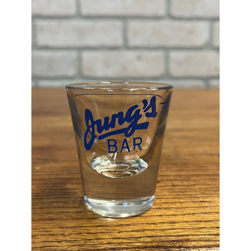 Vintage Jung's Bar West Bend Wisconsin Beer Shot Glass Advertising Wis WI