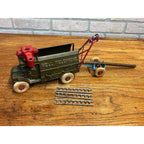 Original 1929 Hubley 10” Mack Bell Telephone Truck w/ Trailer - Superb Example