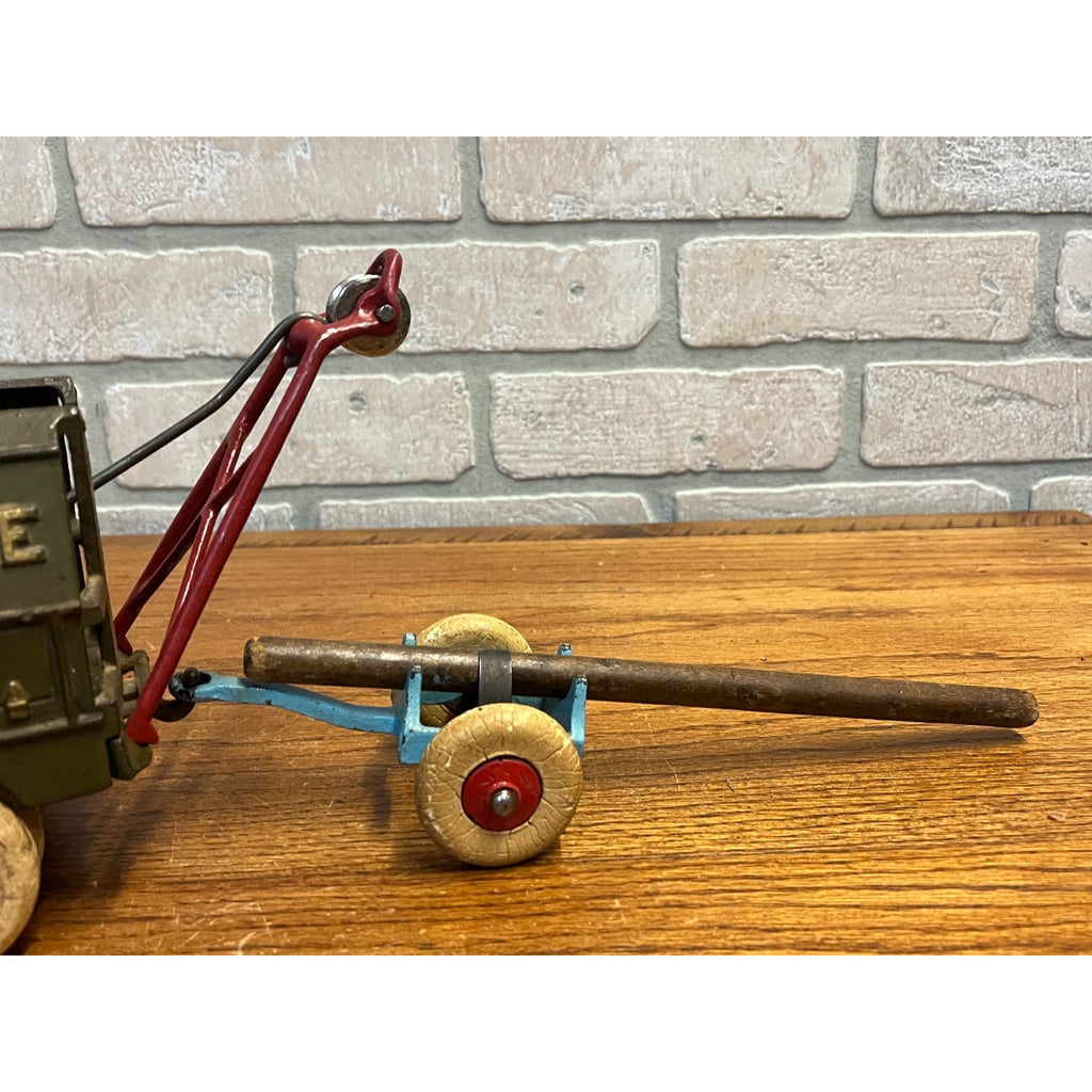 Original 1929 Hubley 10” Mack Bell Telephone Truck w/ Trailer - Superb Example