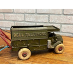 Original 1929 Hubley 10” Mack Bell Telephone Truck w/ Trailer - Superb Example