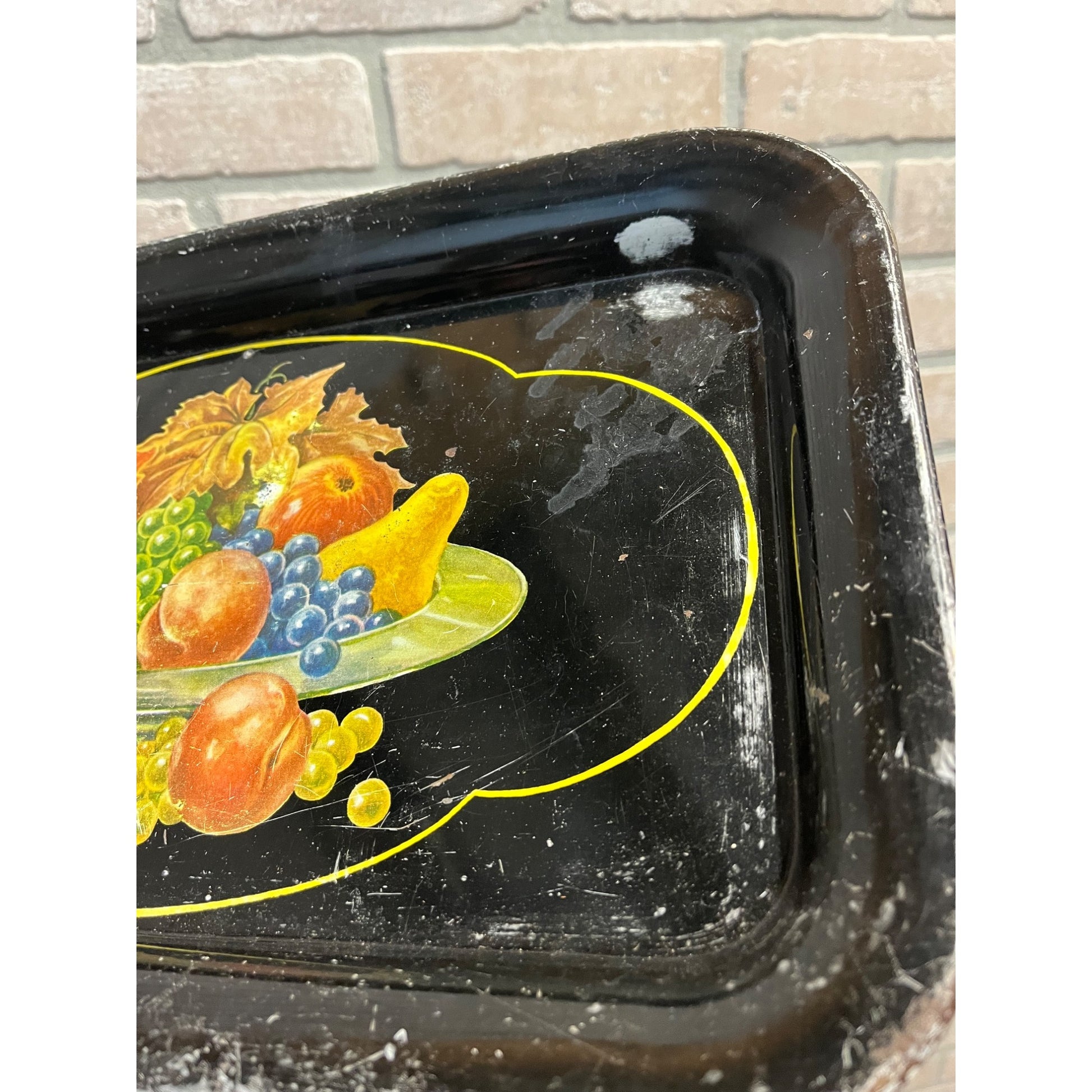 Antique Advertising Serving Tray Tin St Lawrence Garage Ford Tractors Slinger WI