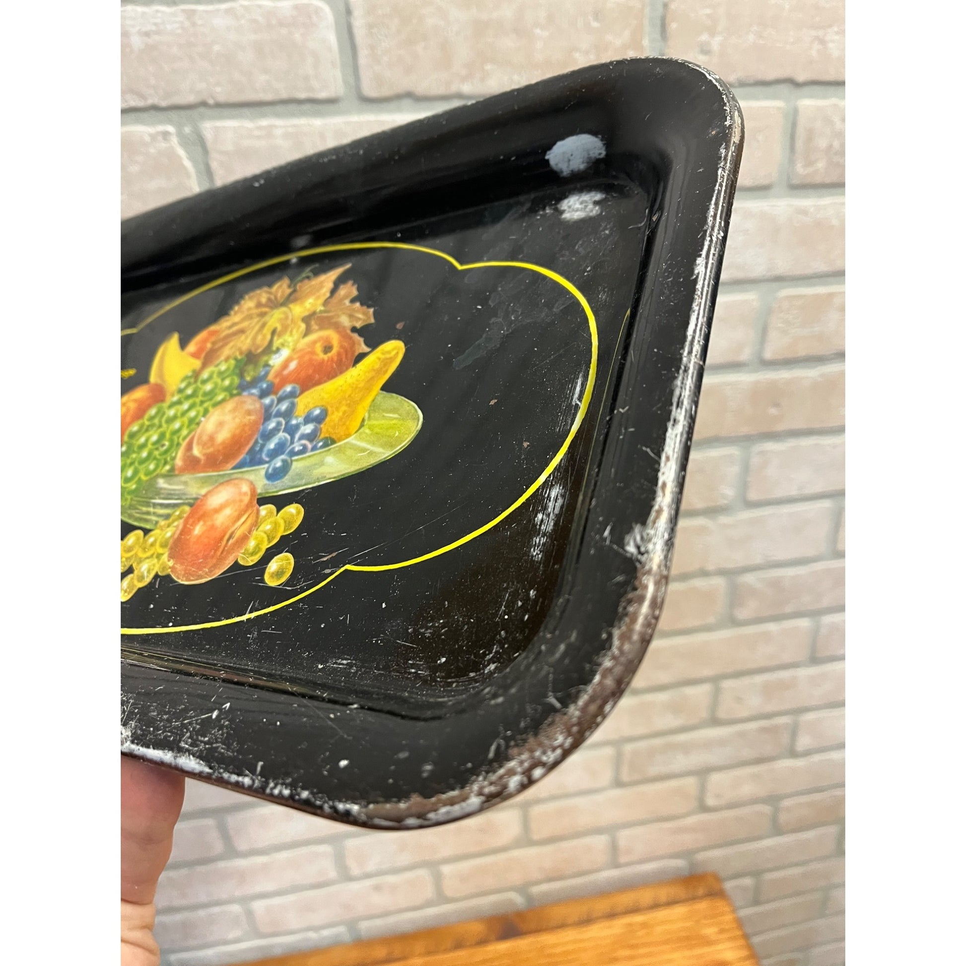 Antique Advertising Serving Tray Tin St Lawrence Garage Ford Tractors Slinger WI