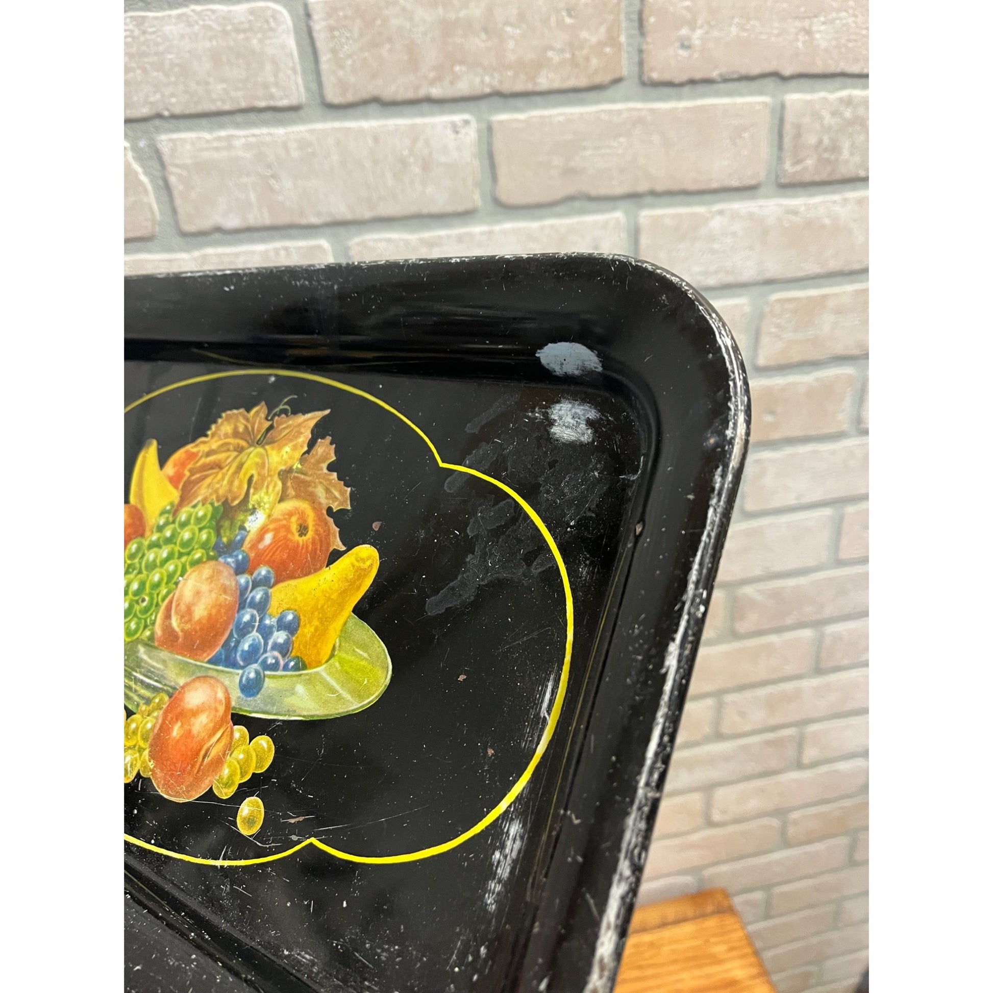 Antique Advertising Serving Tray Tin St Lawrence Garage Ford Tractors Slinger WI