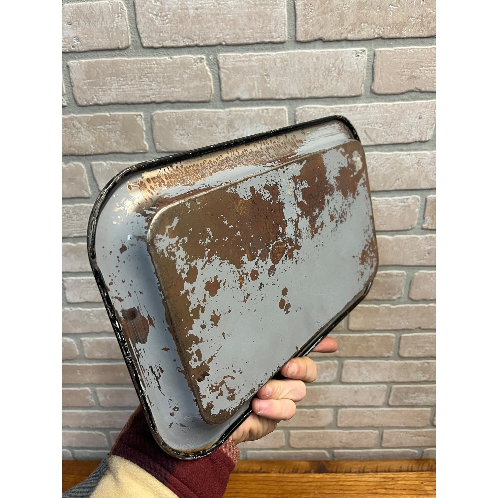 Antique Advertising Serving Tray Tin St Lawrence Garage Ford Tractors Slinger WI