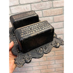 Antique Eclipse Stoves Cast Iron Advertising Wall Pocket Match Holder Striker