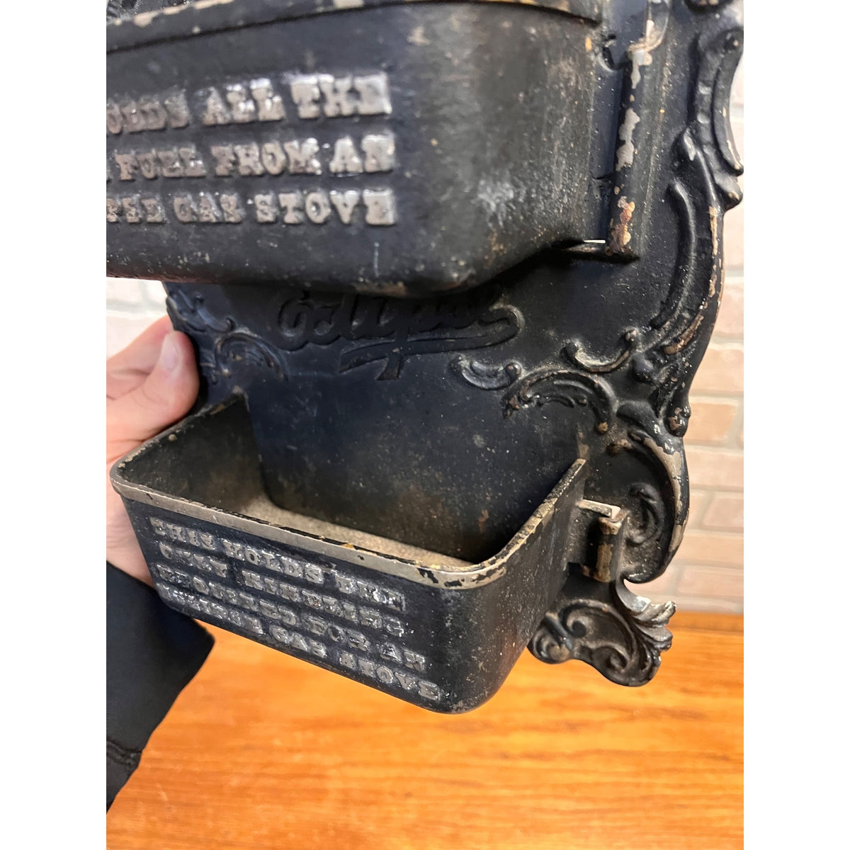 Antique Eclipse Stoves Cast Iron Advertising Wall Pocket Match Holder Striker