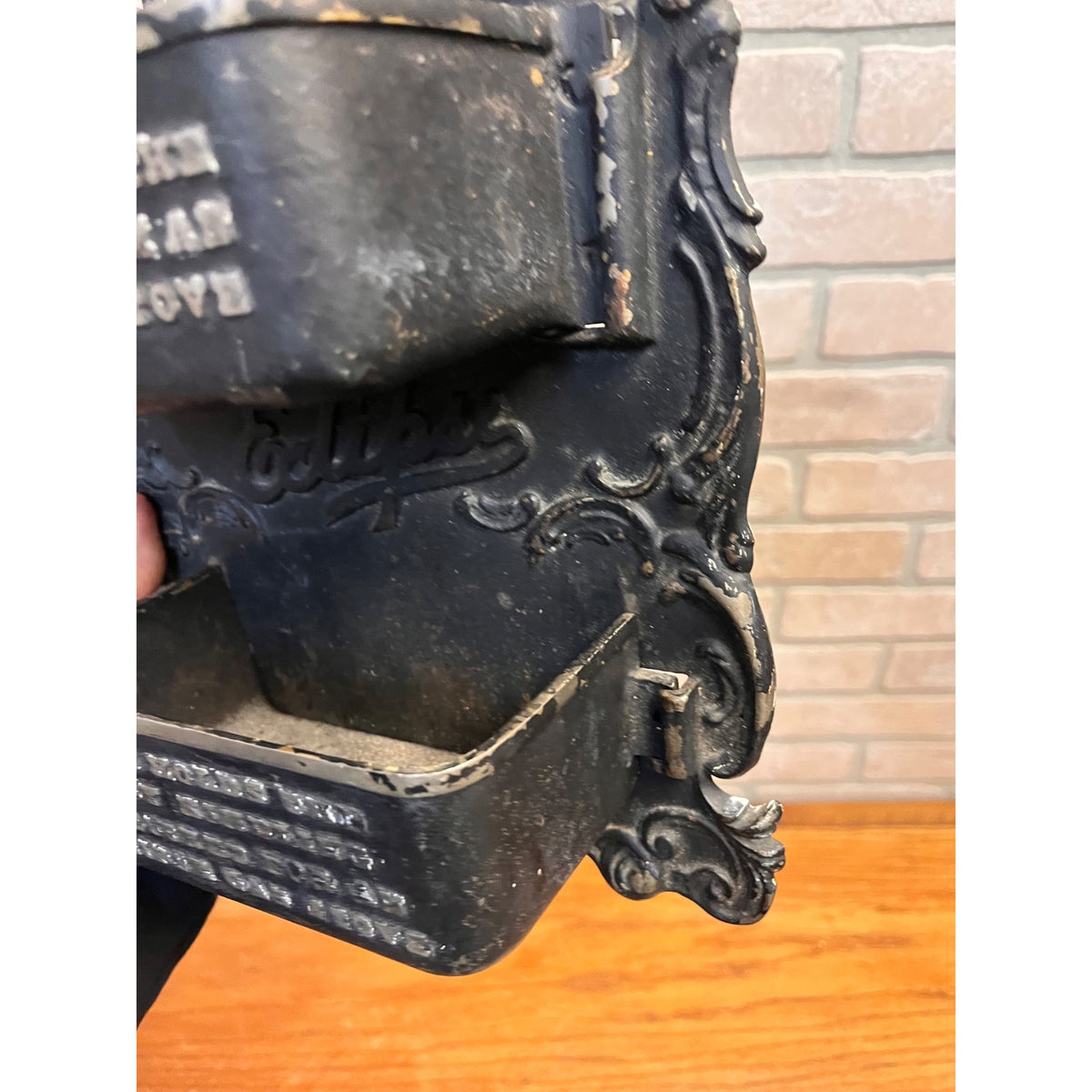 Antique Eclipse Stoves Cast Iron Advertising Wall Pocket Match Holder Striker