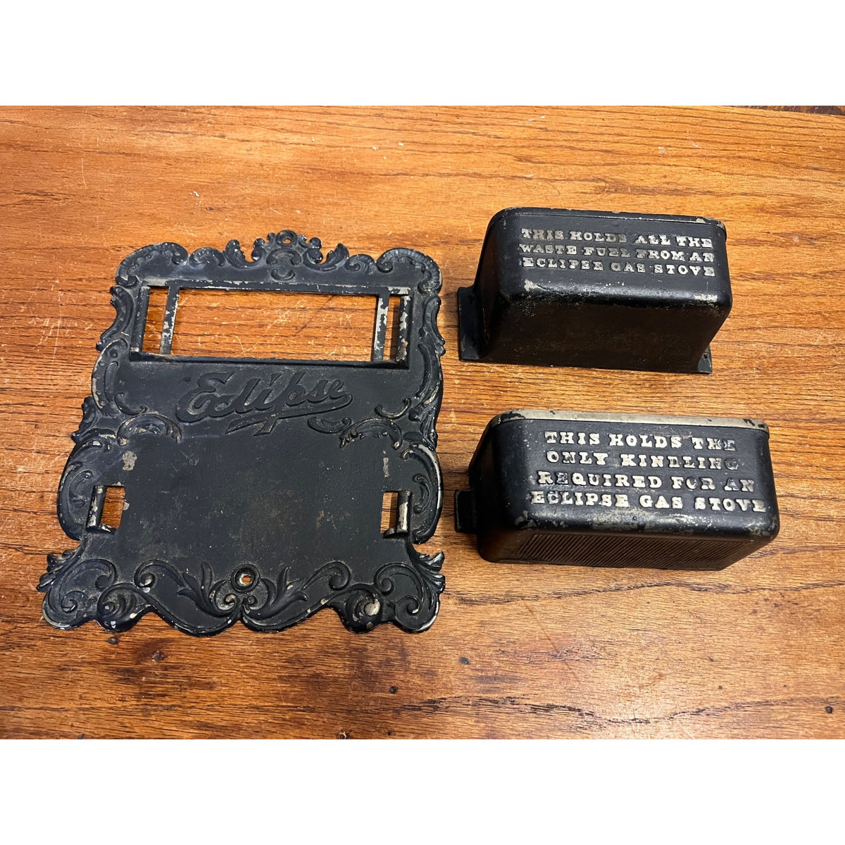 Antique Eclipse Stoves Cast Iron Advertising Wall Pocket Match Holder Striker