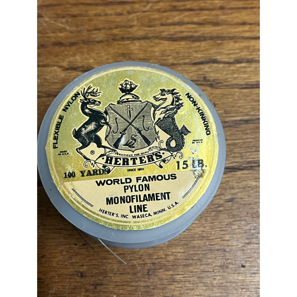 Vintage Herter's Pylon Monofilament Fishing Line Lot (2) 100 Yard Spools Plastic