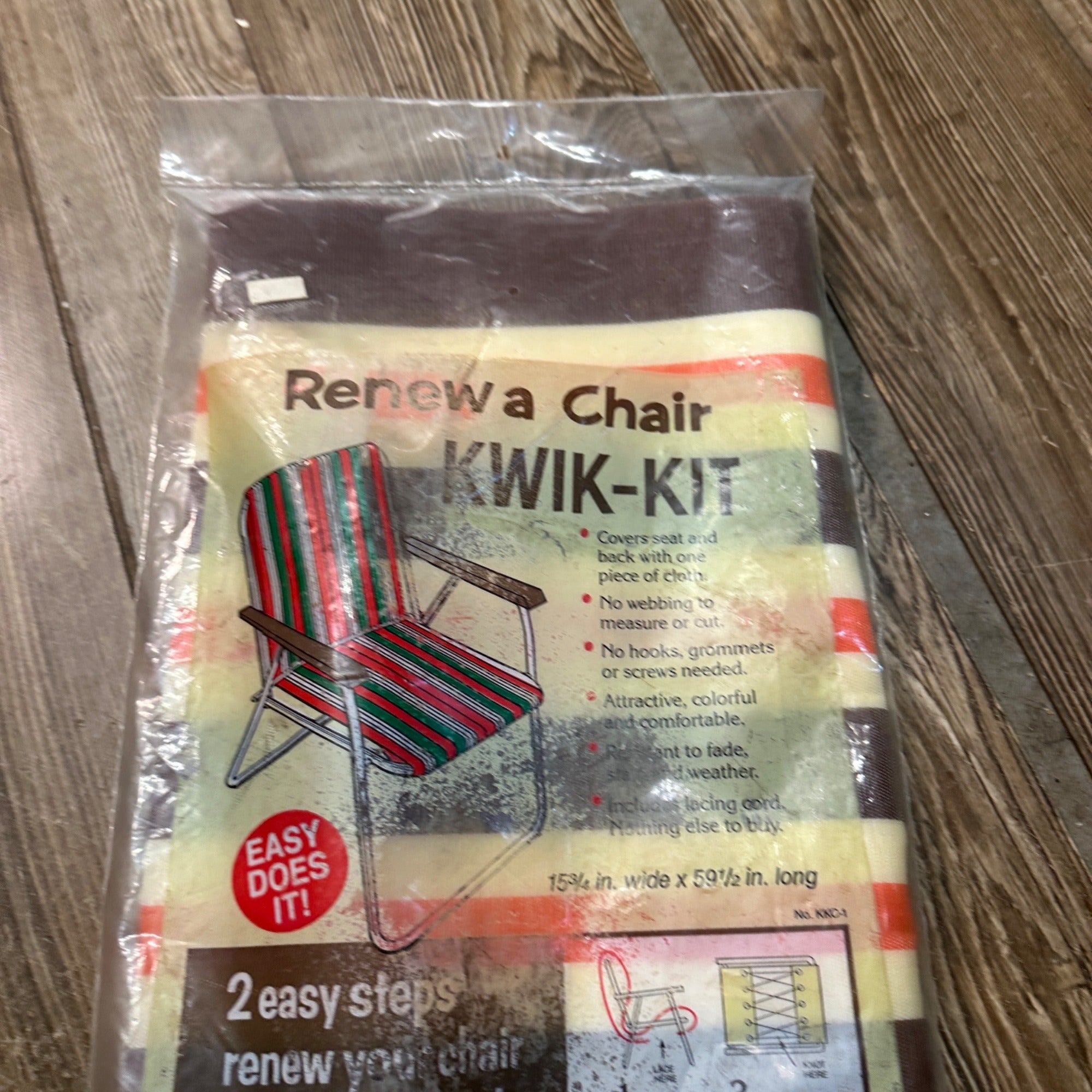 Renew A Chair Kwik Kit Foldable Chair Repair MCM Brown/White/Orange NOS New