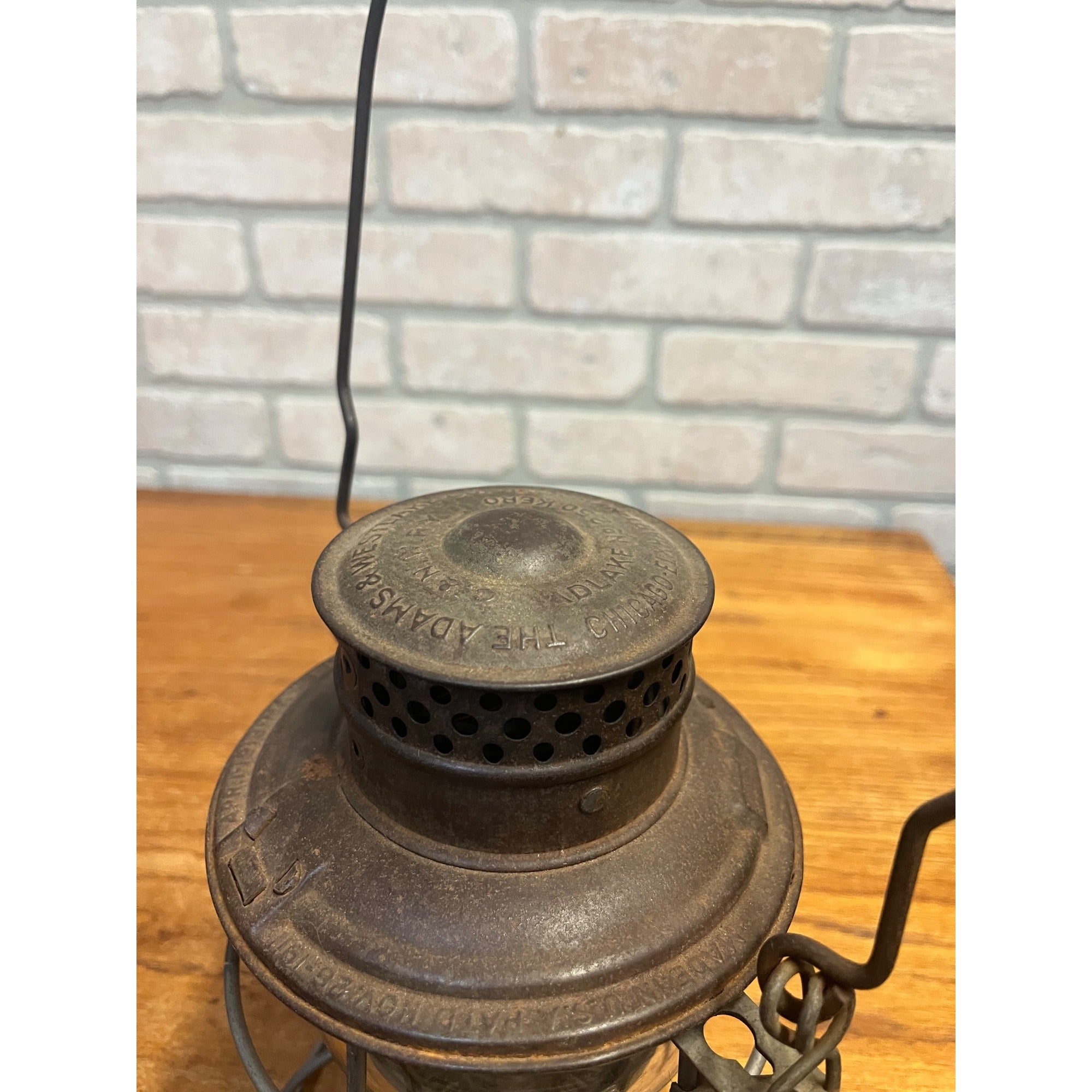 Original Chicago & Northwestern Railroad Kerosene Oil Lantern Adams Westlake 250
