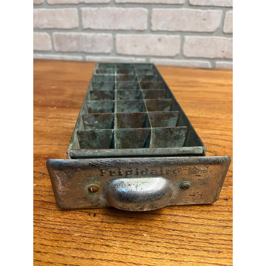Antique Vintage Fridgedaire Ice Box Fridge Ice Tray Drawer Copper & Steel