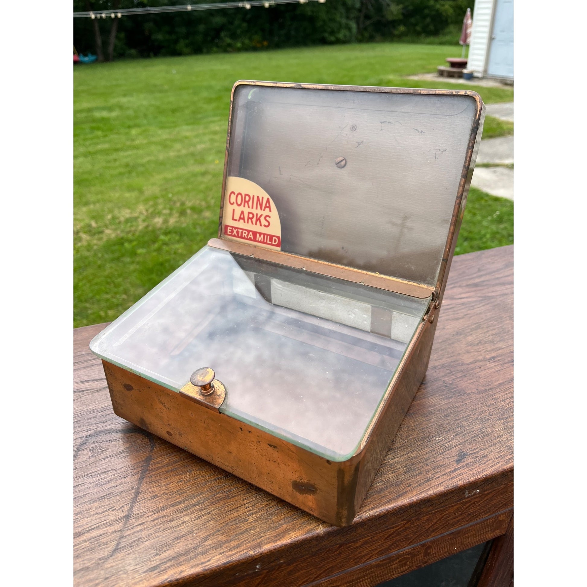 Vintage Copper Cigar Humidor Corina Larks General Store Counter Display