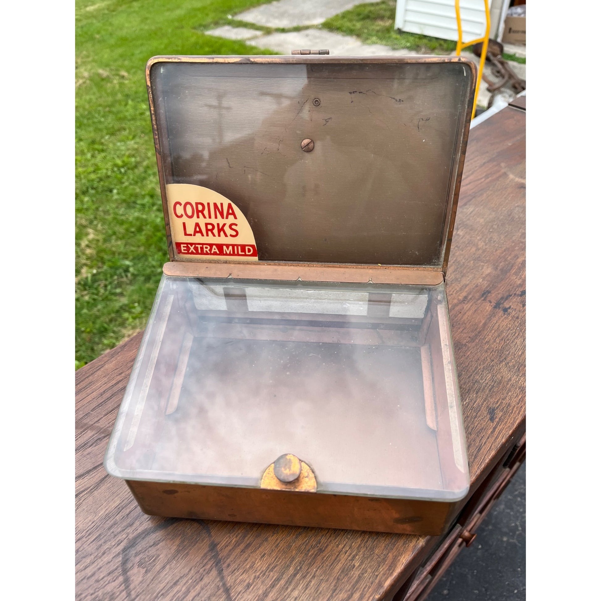 Vintage Copper Cigar Humidor Corina Larks General Store Counter Display