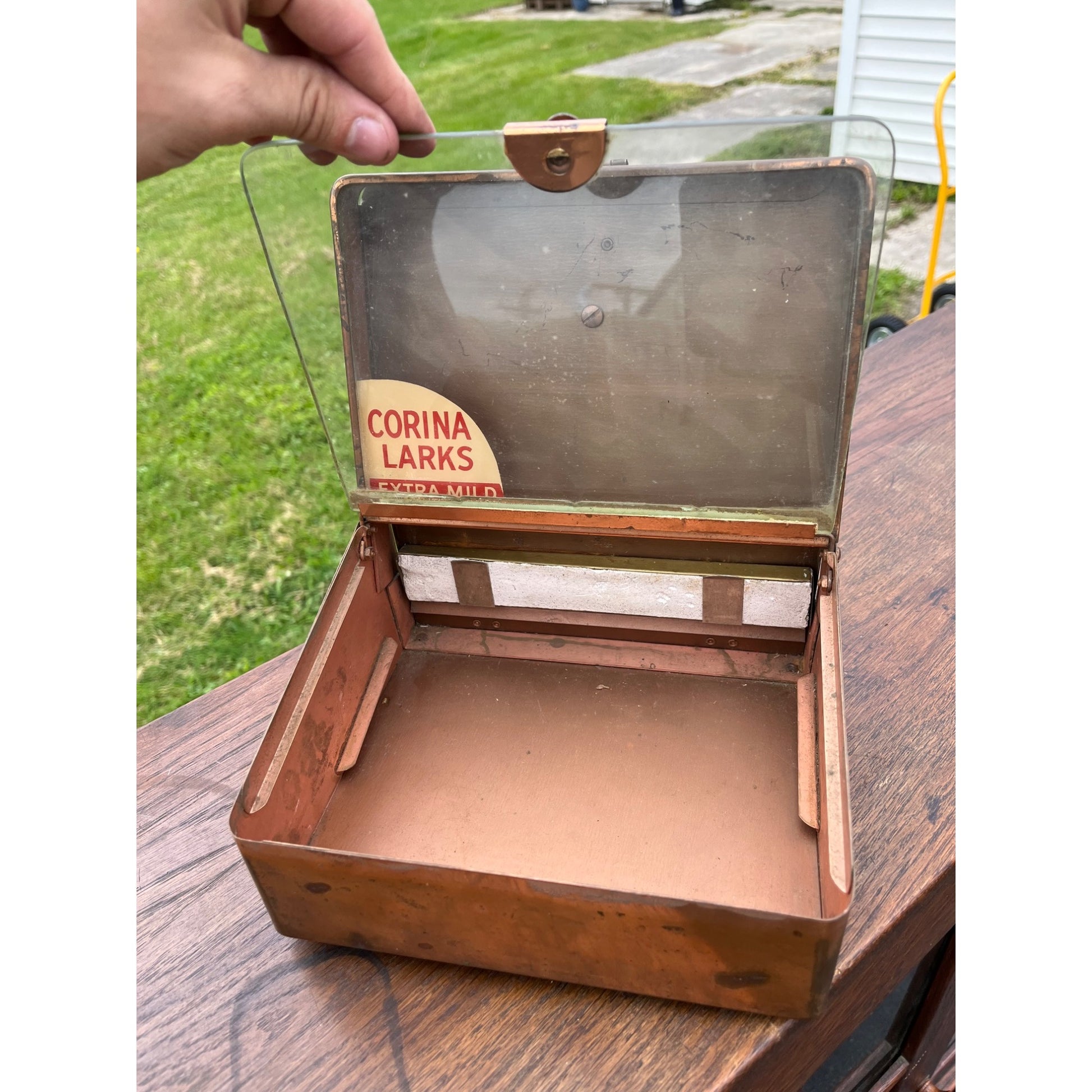 Vintage Copper Cigar Humidor Corina Larks General Store Counter Display