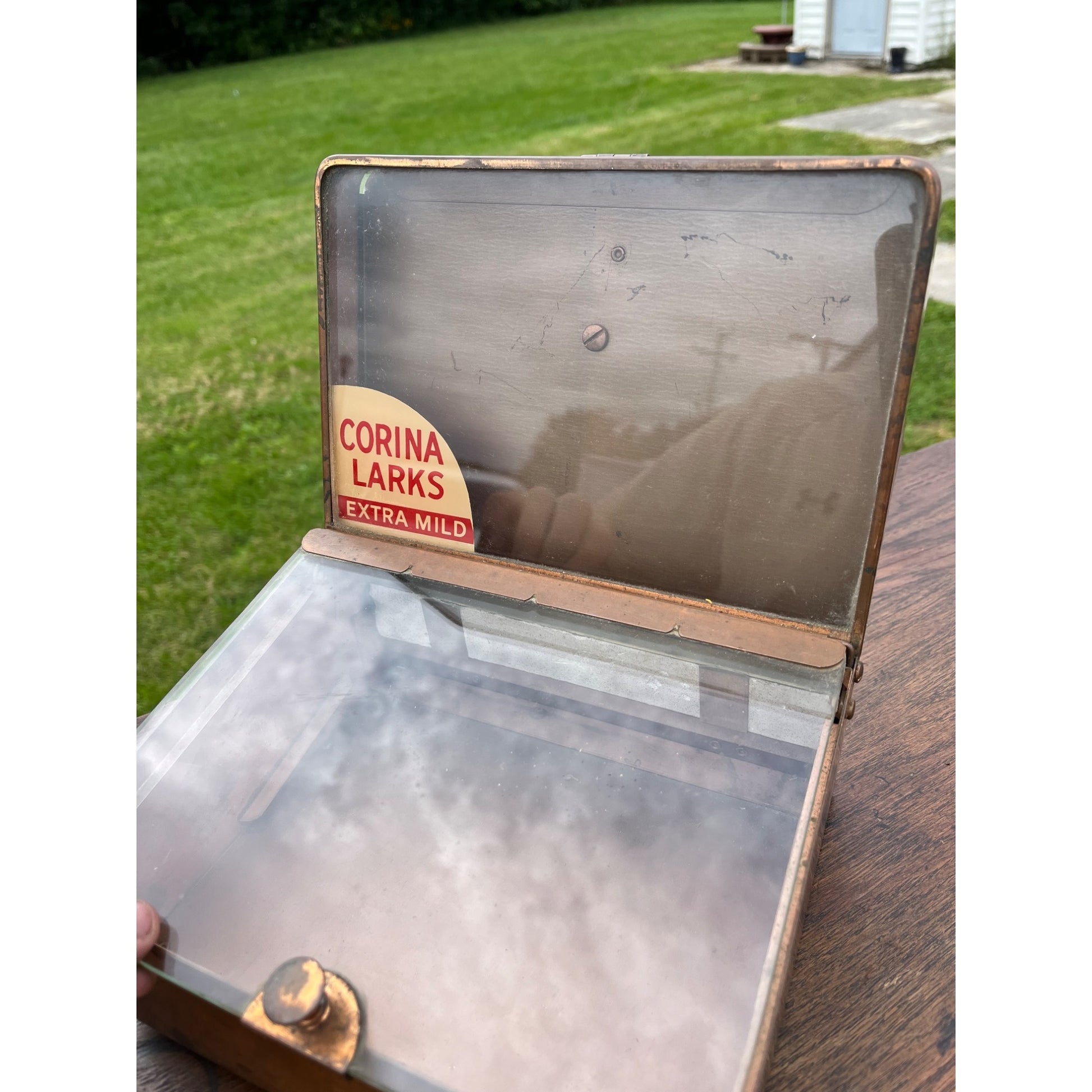Vintage Copper Cigar Humidor Corina Larks General Store Counter Display
