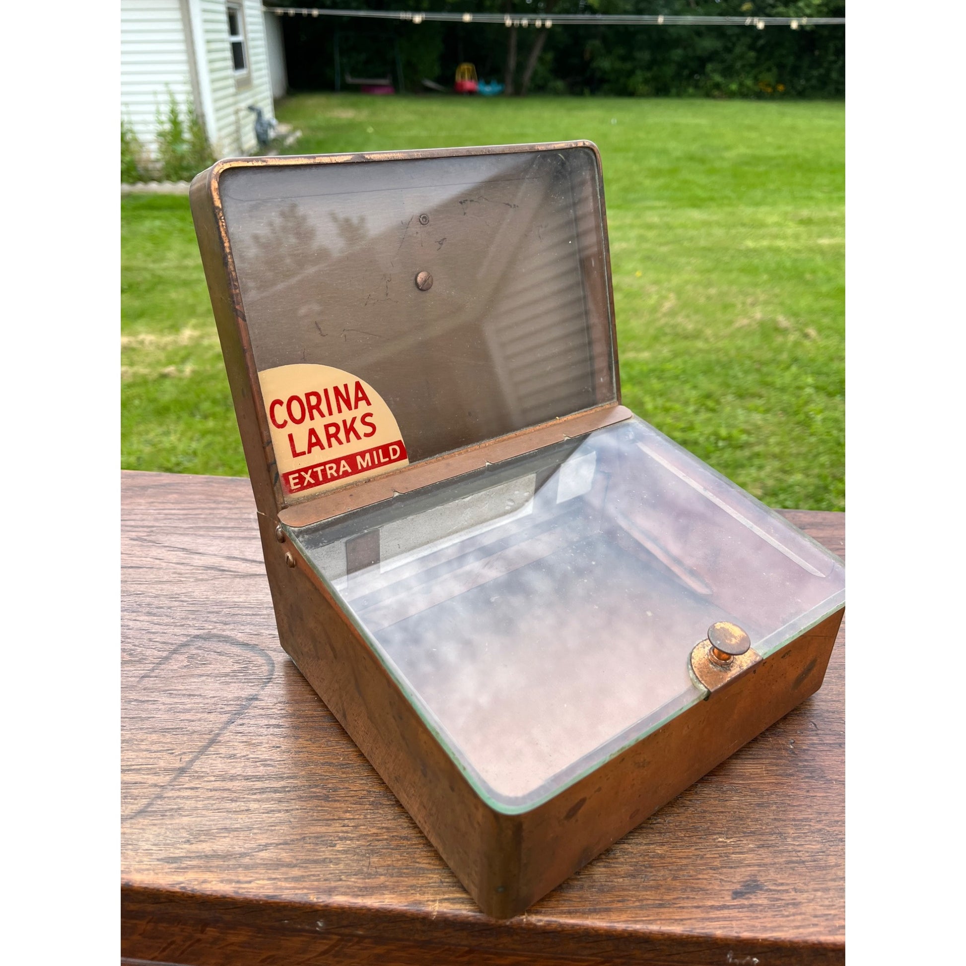 Vintage Copper Cigar Humidor Corina Larks General Store Counter Display
