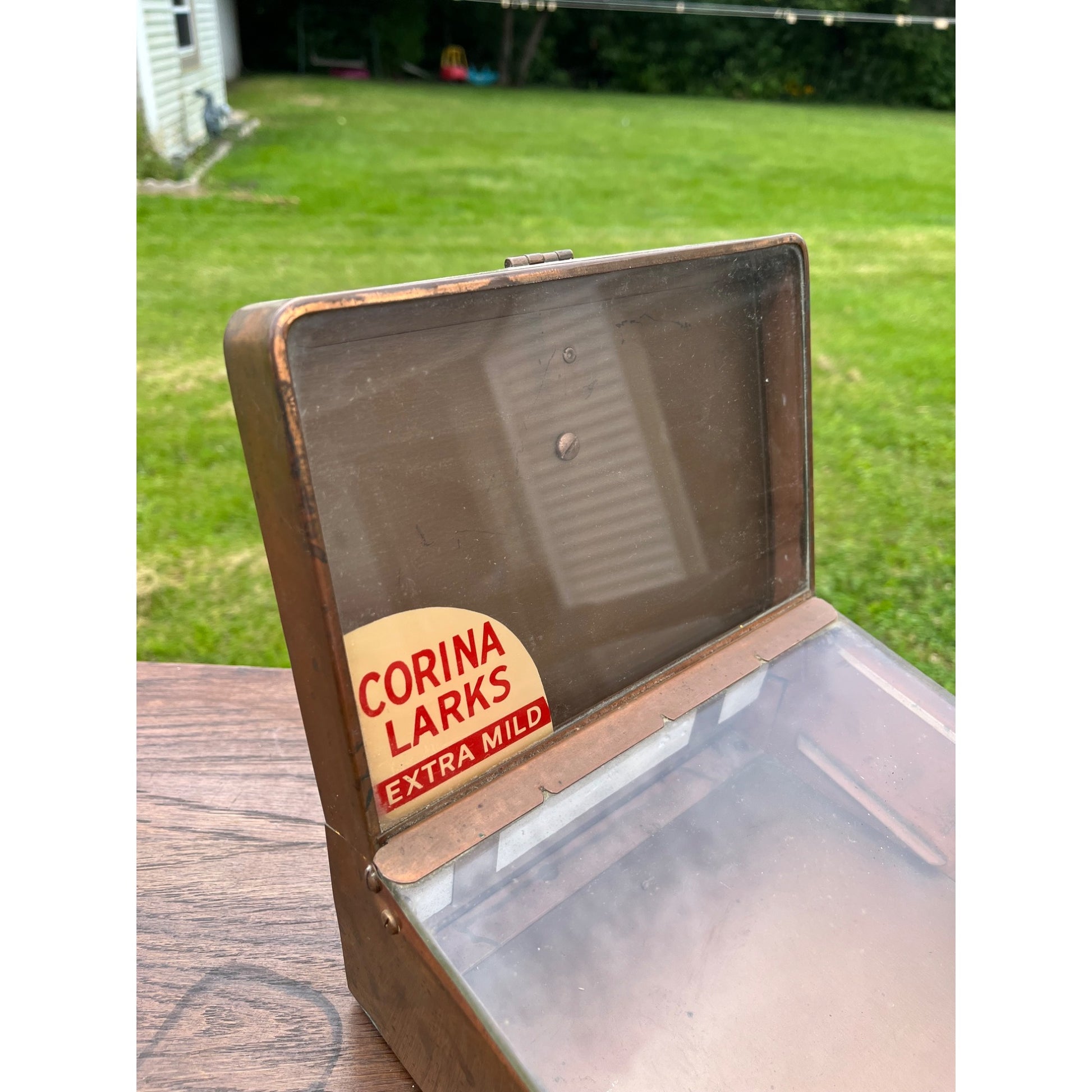 Vintage Copper Cigar Humidor Corina Larks General Store Counter Display