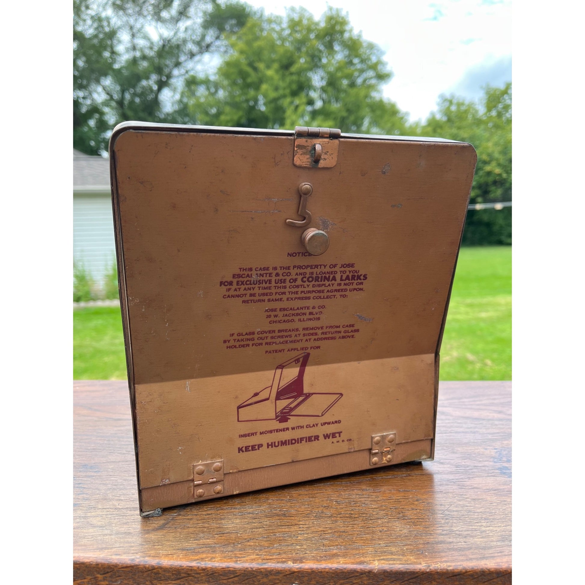Vintage Copper Cigar Humidor Corina Larks General Store Counter Display