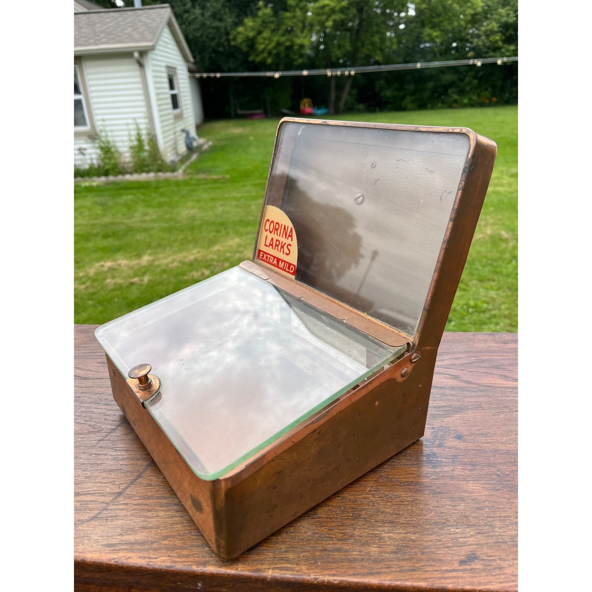 Vintage Copper Cigar Humidor Corina Larks General Store Counter Display
