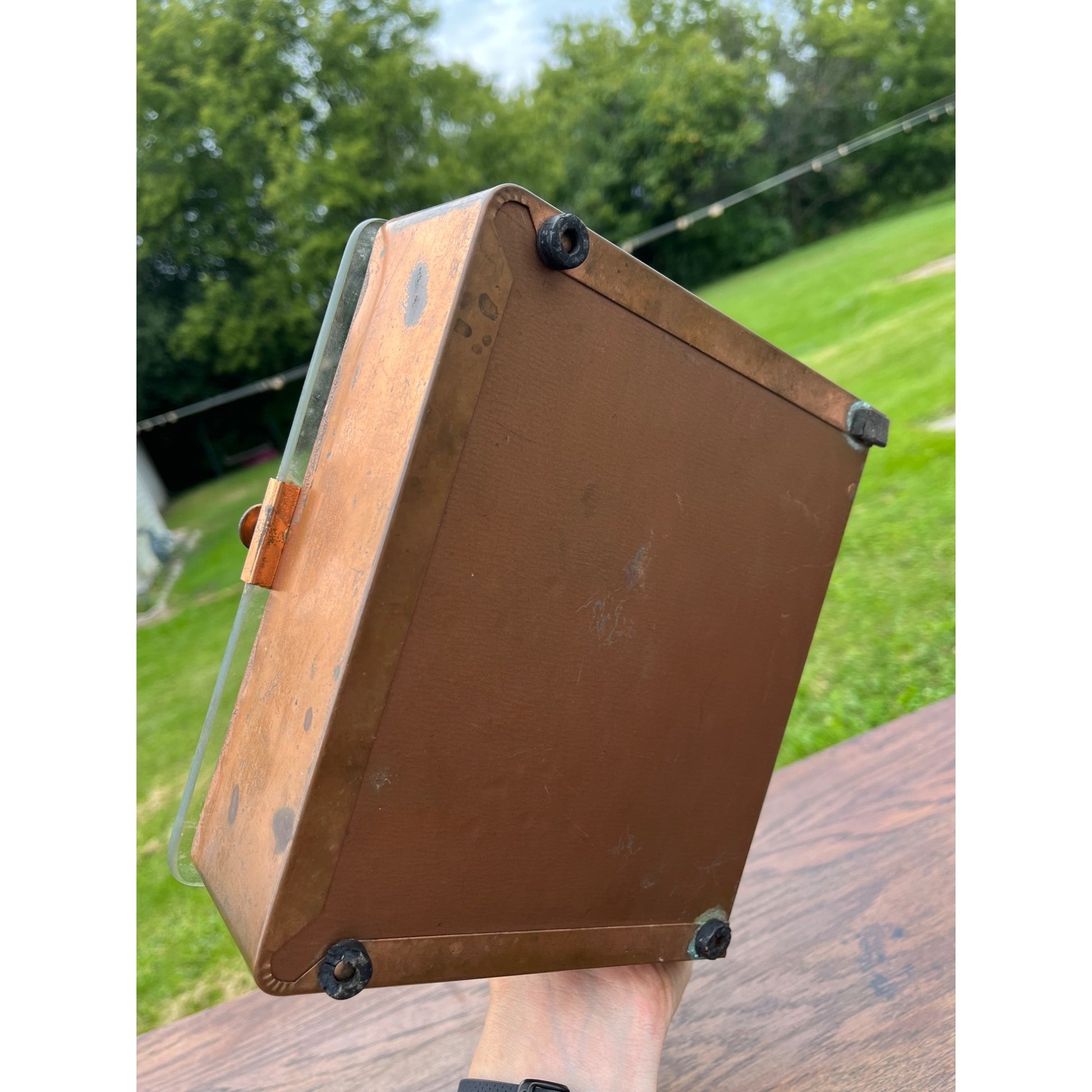 Vintage Copper Cigar Humidor Corina Larks General Store Counter Display