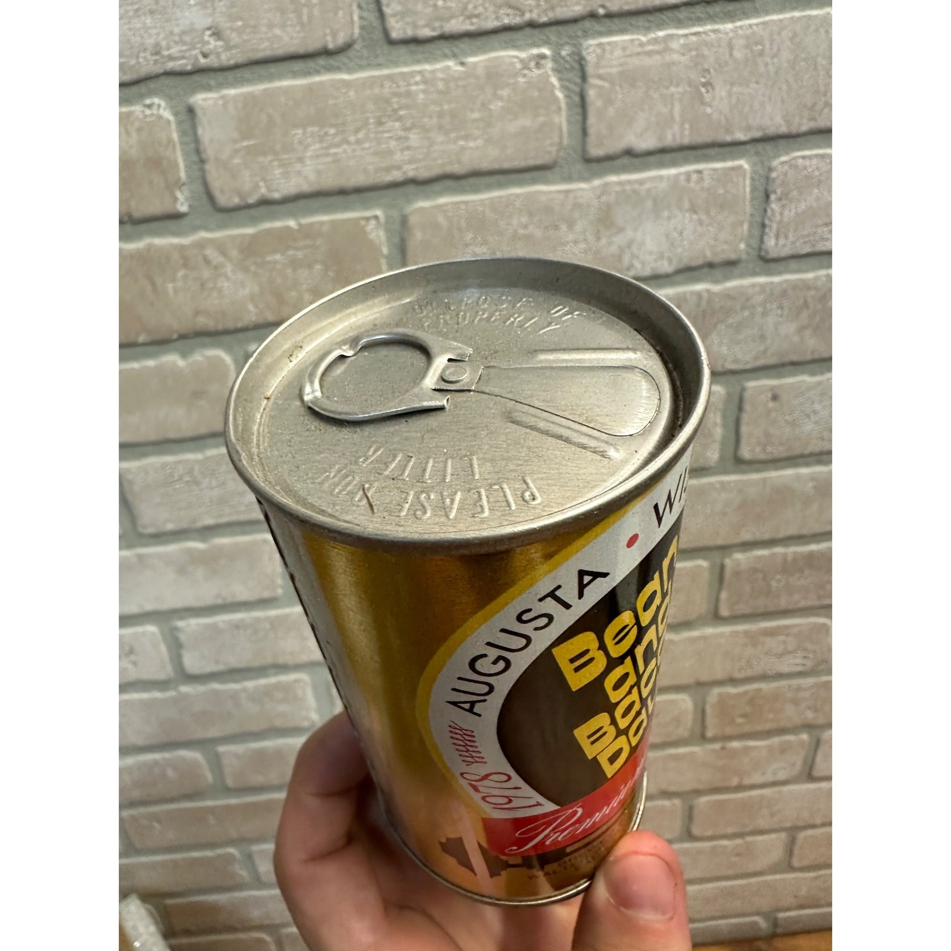 Vintage 1978 Augusta Wisconsin Bean & Bacon Days Beer Can Empty