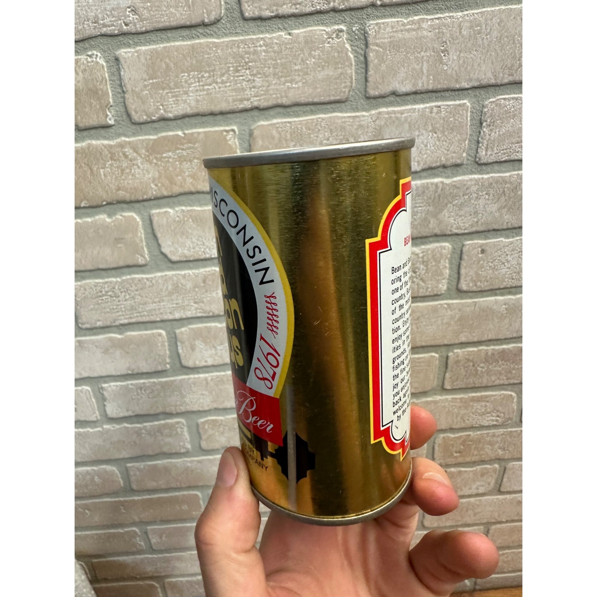 Vintage 1978 Augusta Wisconsin Bean & Bacon Days Beer Can Empty