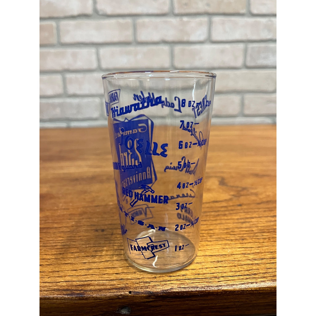 Vintage 1948 Gamble’s Department Store 23rd Anniversary Blue Logo Glass Tumbler