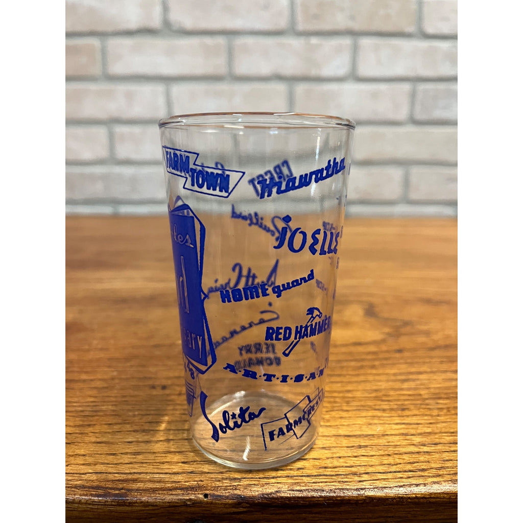 Vintage 1948 Gamble’s Department Store 23rd Anniversary Blue Logo Glass Tumbler