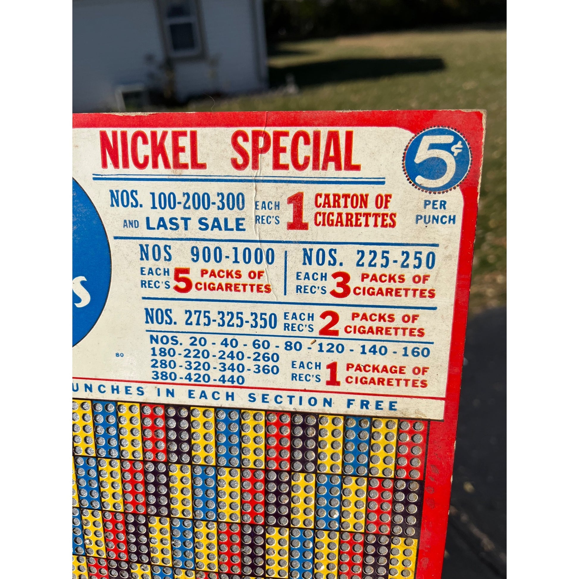 vintage 1940s Nickel Special 500 Punch Trade Simulator Cigarettes Unused