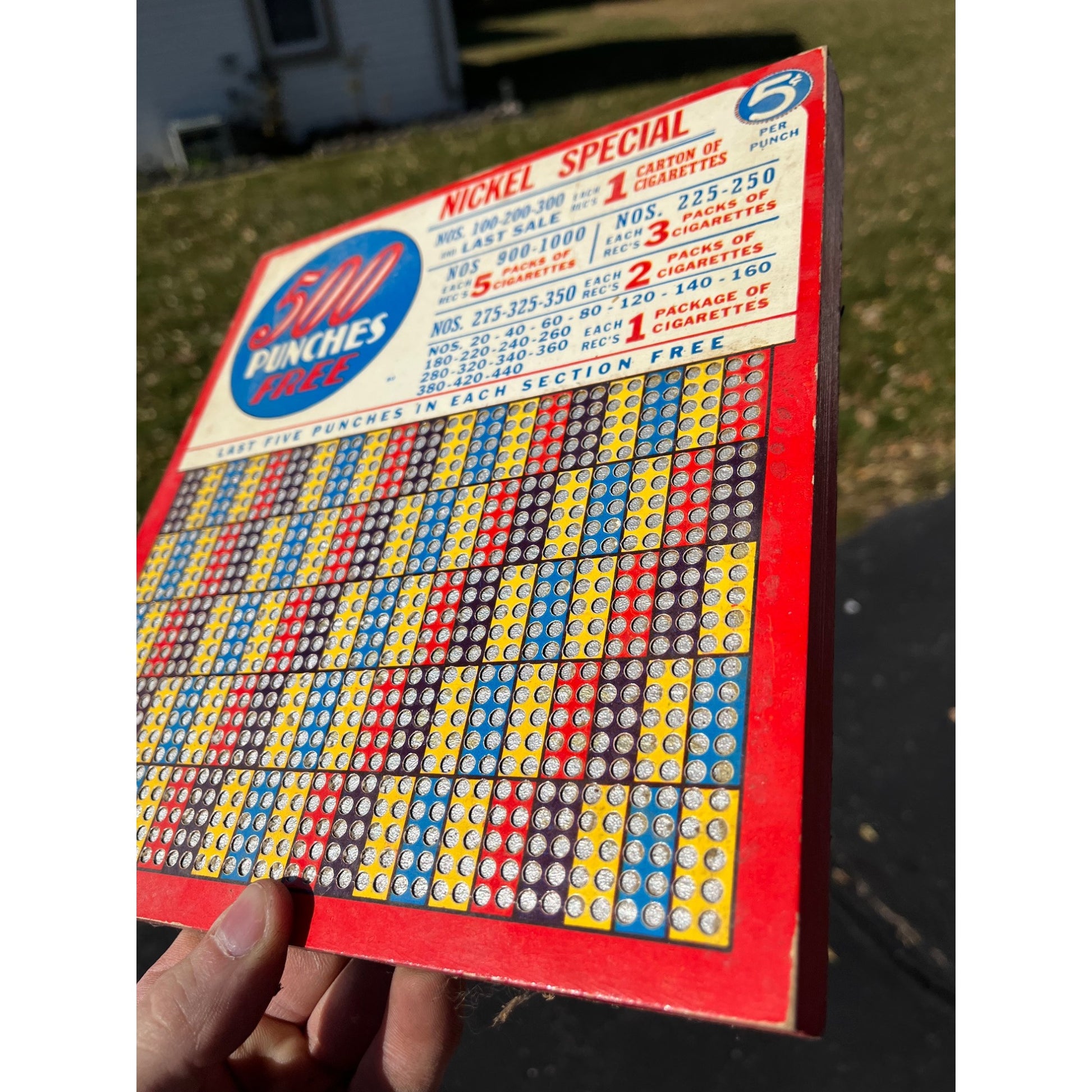 vintage 1940s Nickel Special 500 Punch Trade Simulator Cigarettes Unused