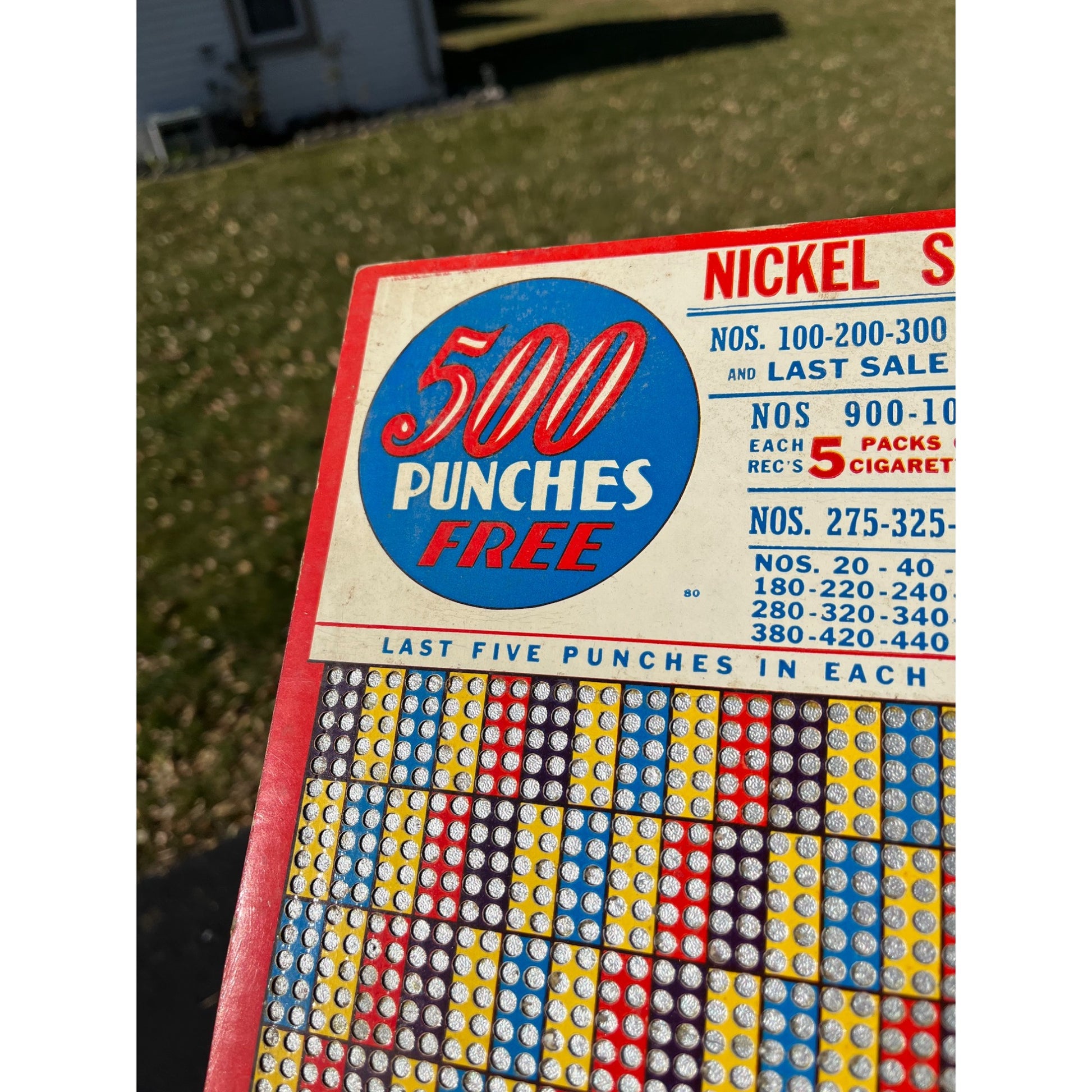vintage 1940s Nickel Special 500 Punch Trade Simulator Cigarettes Unused